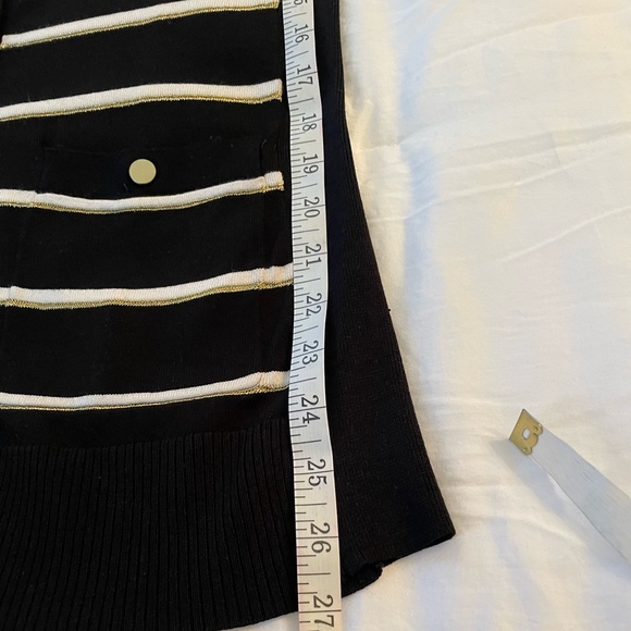 Vintage Y2K Cache Button Down Snap Cardigan in Black, White, and Gold Size M - Picture 10 of 14